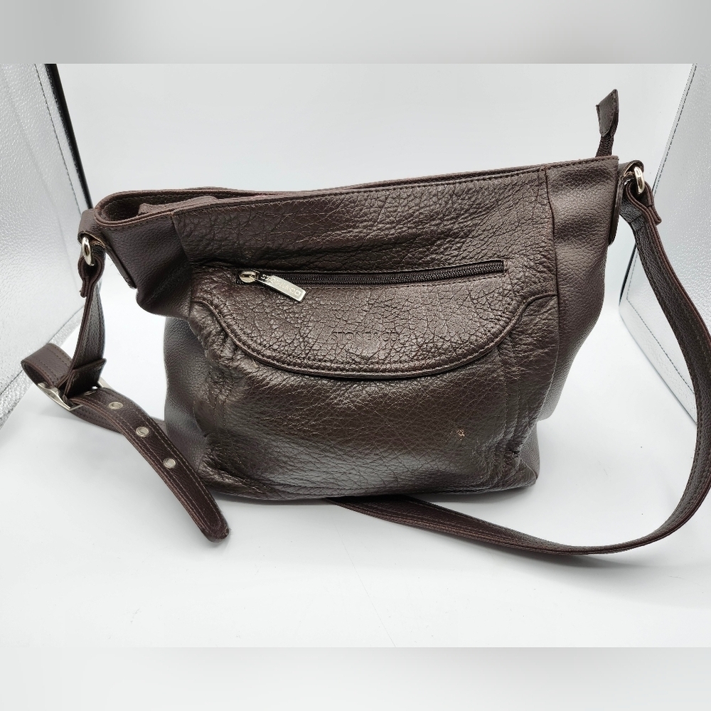 Stonemountain Elegant Brown Leather Shoulder Bag